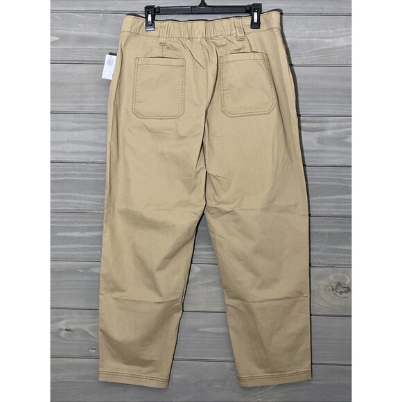 Old Navy High Rise OG Chino Khaki Pants Womens L NWT Elastic Waistband - Picture 3 of 6